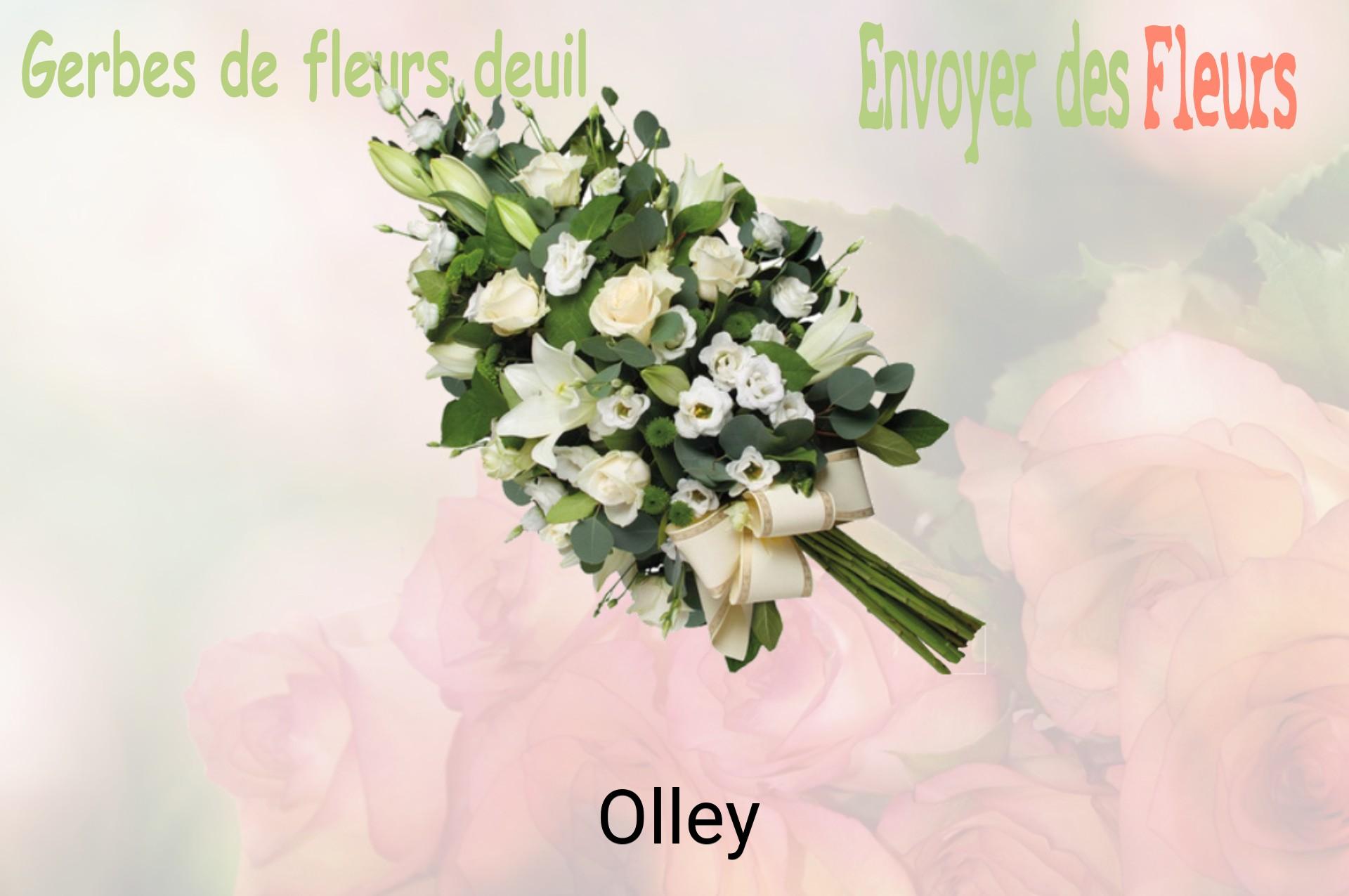Gerbe de fleurs de deuil livrée à Olley